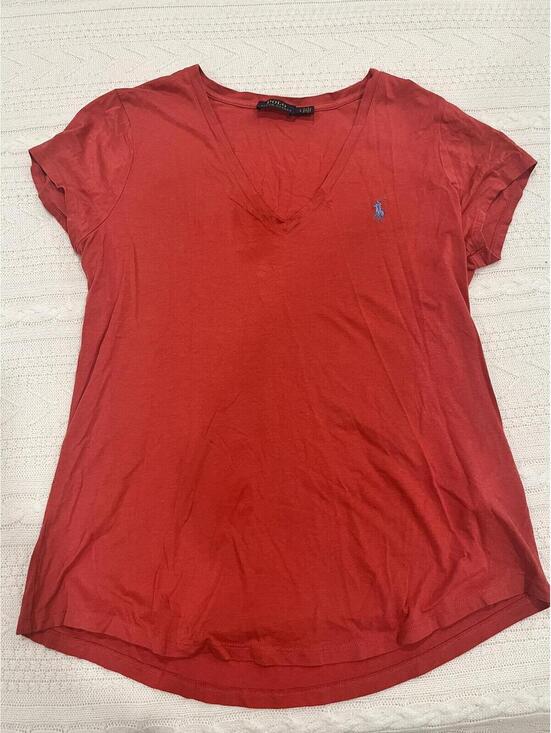 Ralph Lauren Tops - Polo Ralph Lauren Red V-Neck T-Shirt - Size Large